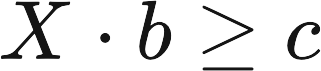 X times b is greater than or equal to c